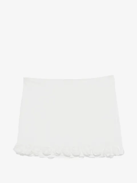 Oséree rose-appliqué mini skirt