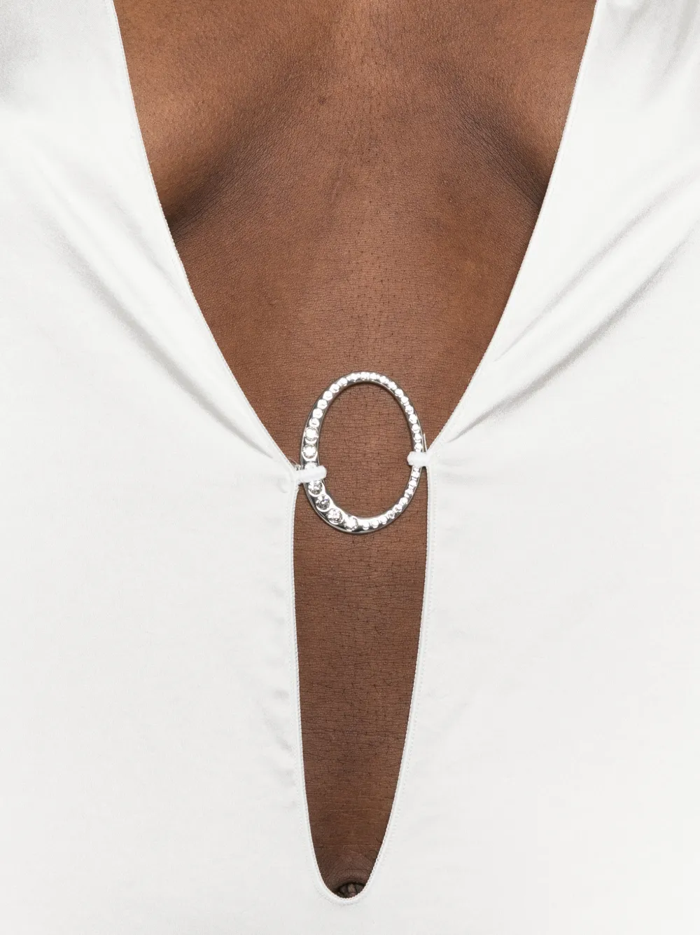 Oséree Mini-jurk met veren afwerking Wit