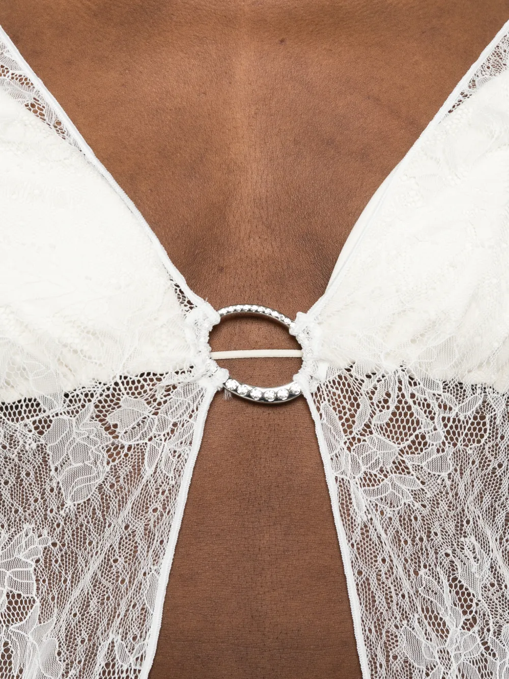 Oséree Bridal O tuniek met kant en edelsteen Wit
