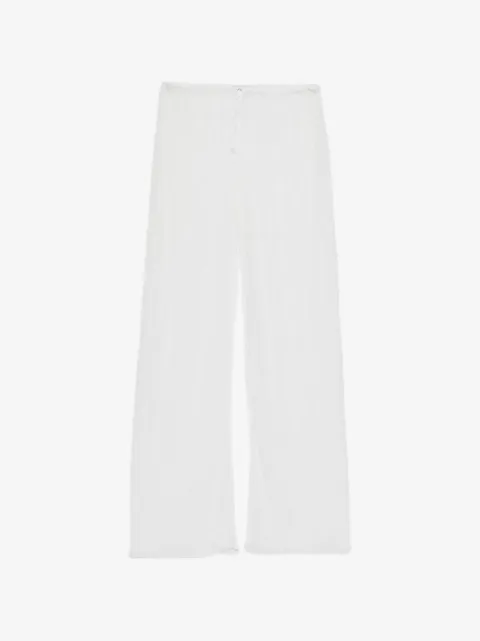 Oséree Calça pantalona de renda com ajuste no cós