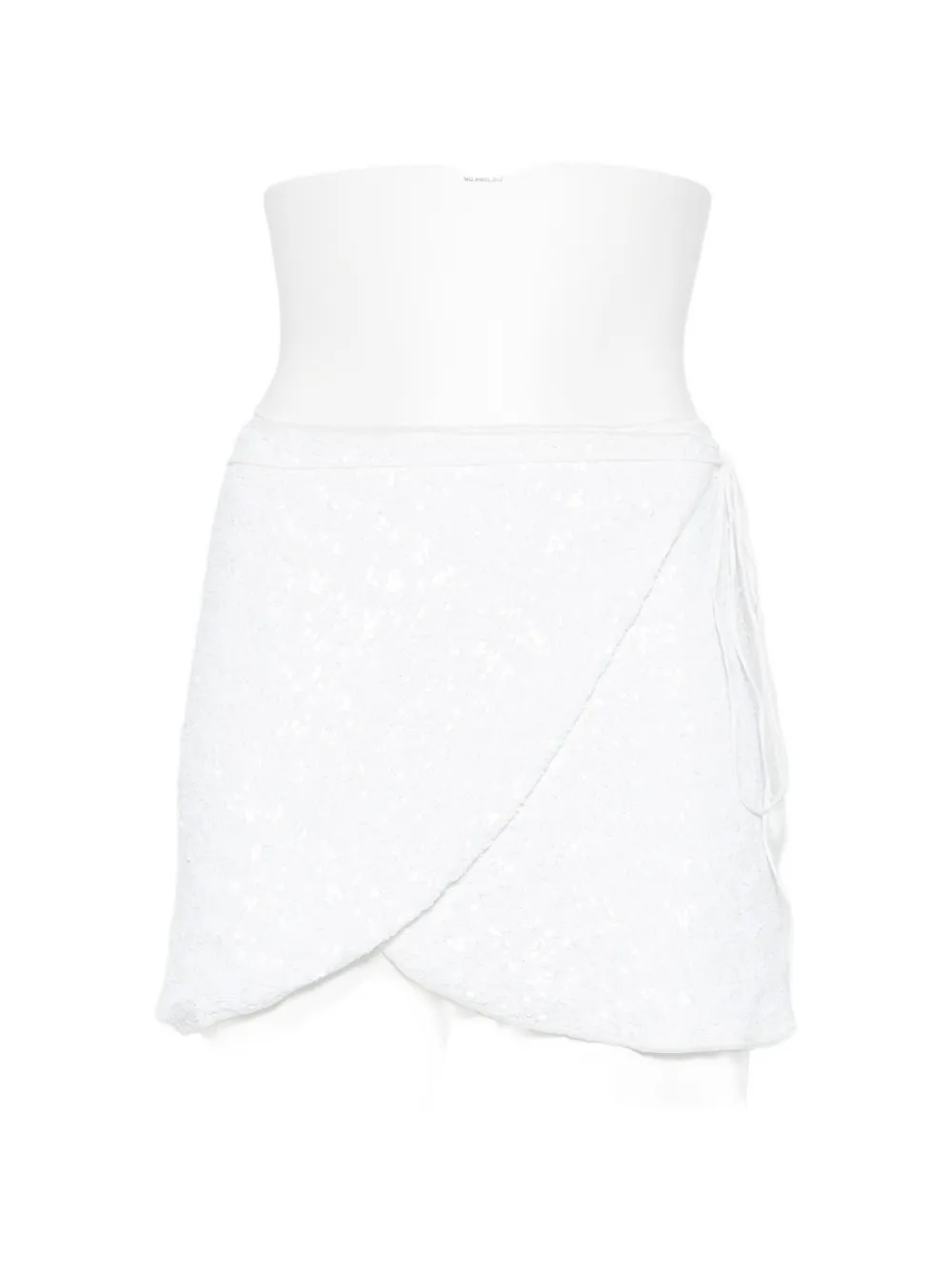 Oséree sequin-embellished wrap mini skirt - Bianco