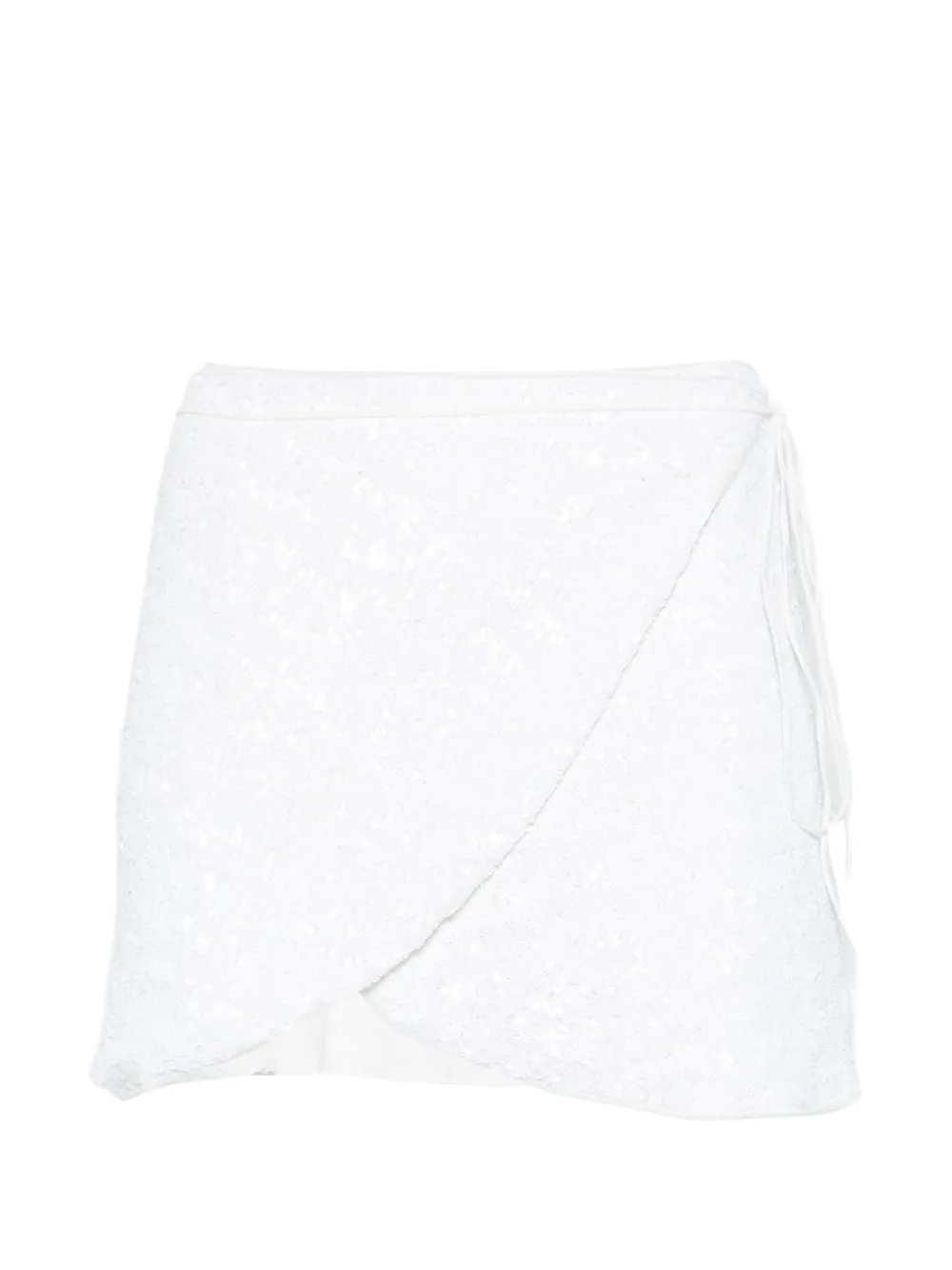 Oséree sequin-embellished wrap mini skirt - Bianco