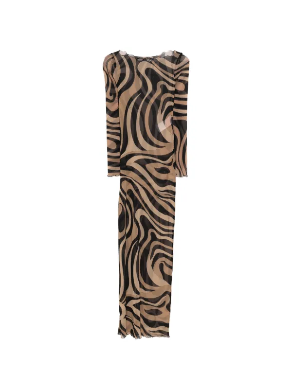 pucci printed silk maxi dress Printed silk crepe de chine maxi dress - bright pink