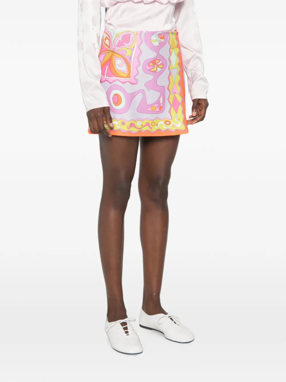 PUCCI Zijden rok met Angoli-print Roze