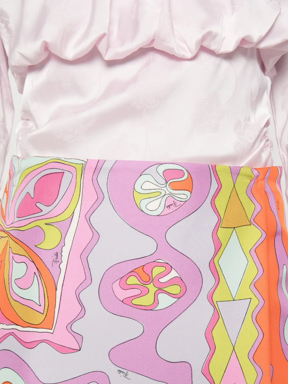 PUCCI Zijden rok met Angoli-print Roze