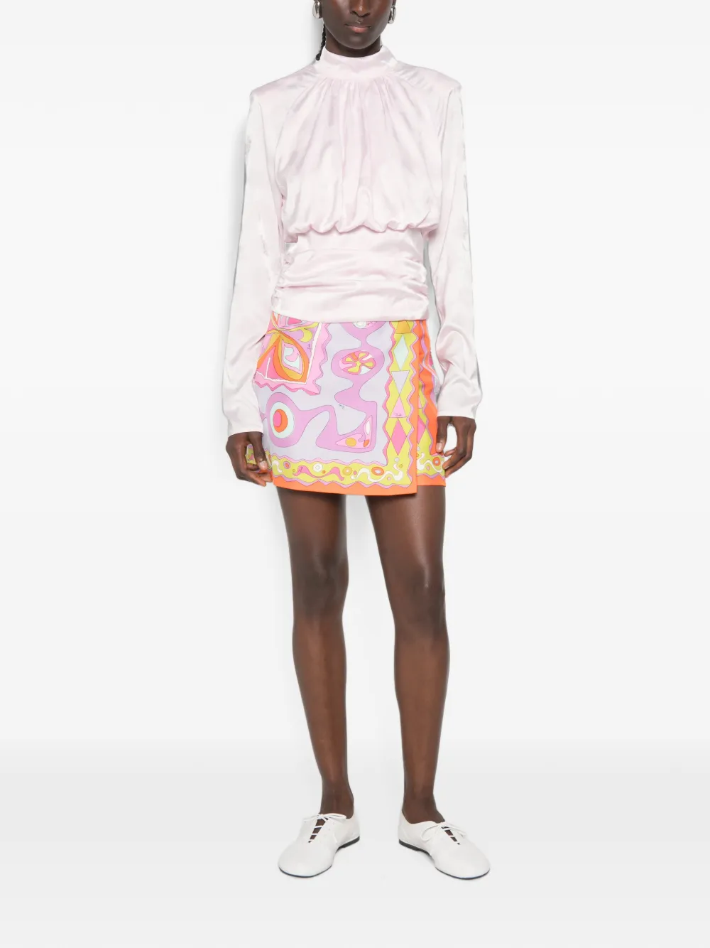 PUCCI Zijden rok met Angoli-print Roze