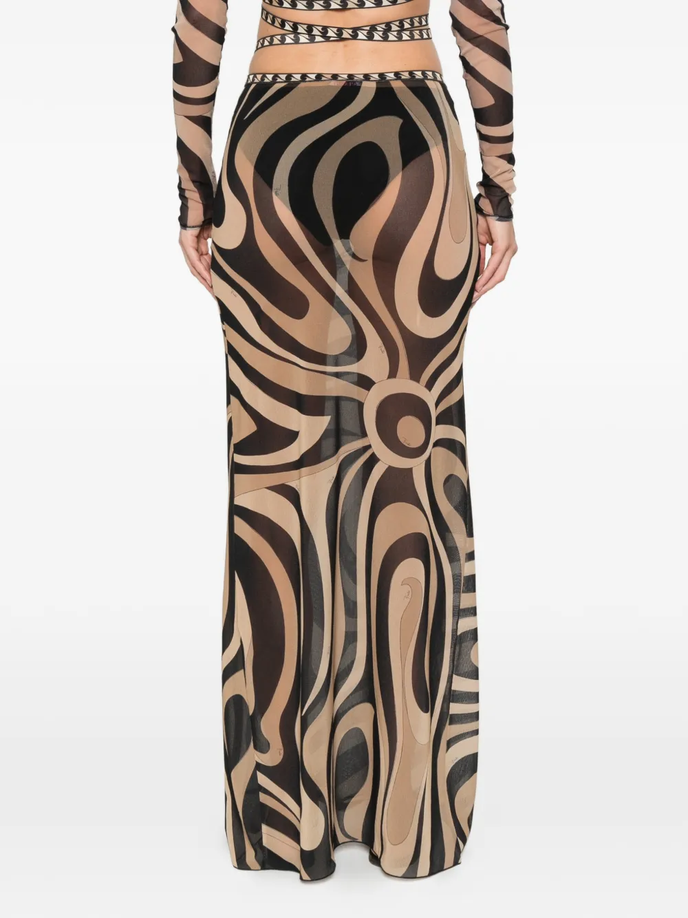 PUCCI Maxi-rok met Marmo print Beige