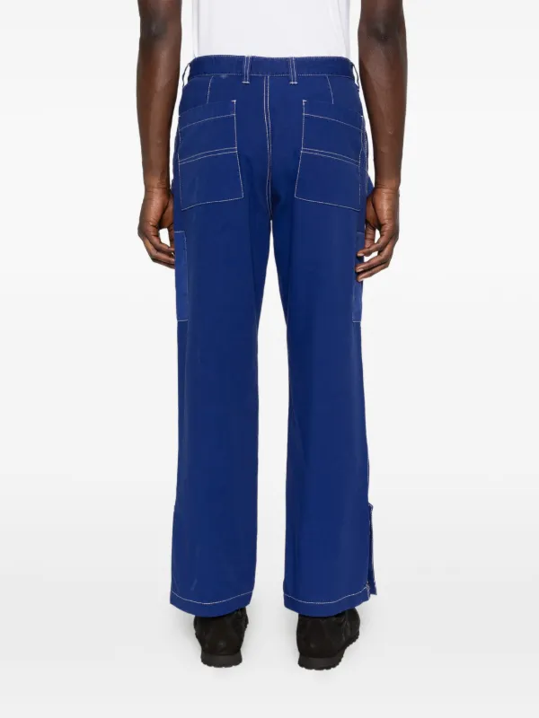 Issey Miyake Pre-Owned Cotton Cargo Pants | Blue | FARFETCH