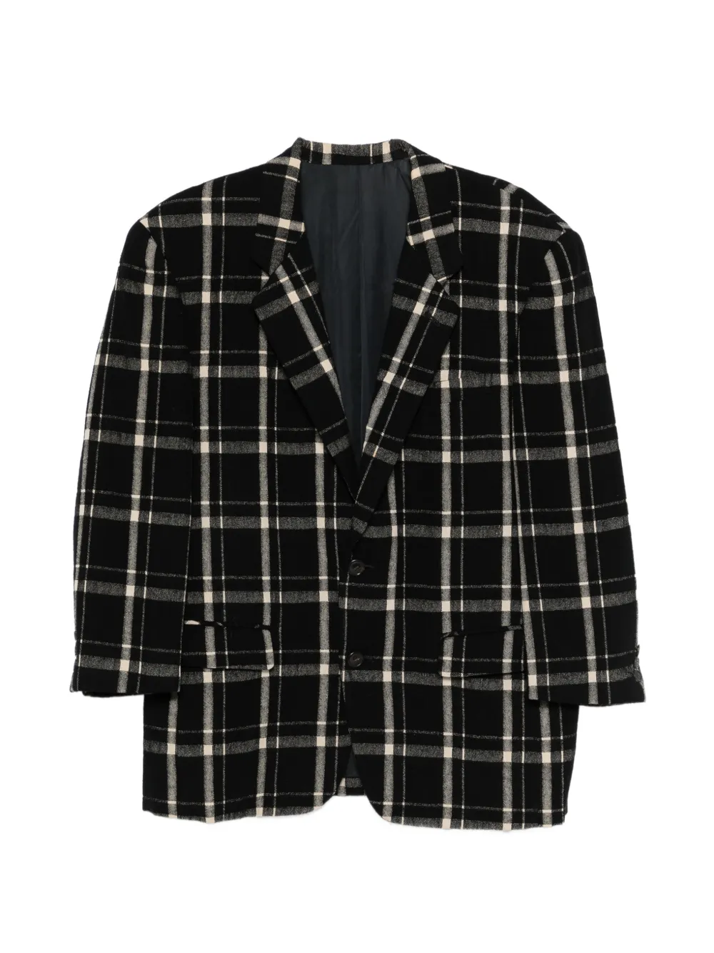 Issey Miyake Pre-Owned tailored check blazer - Nero