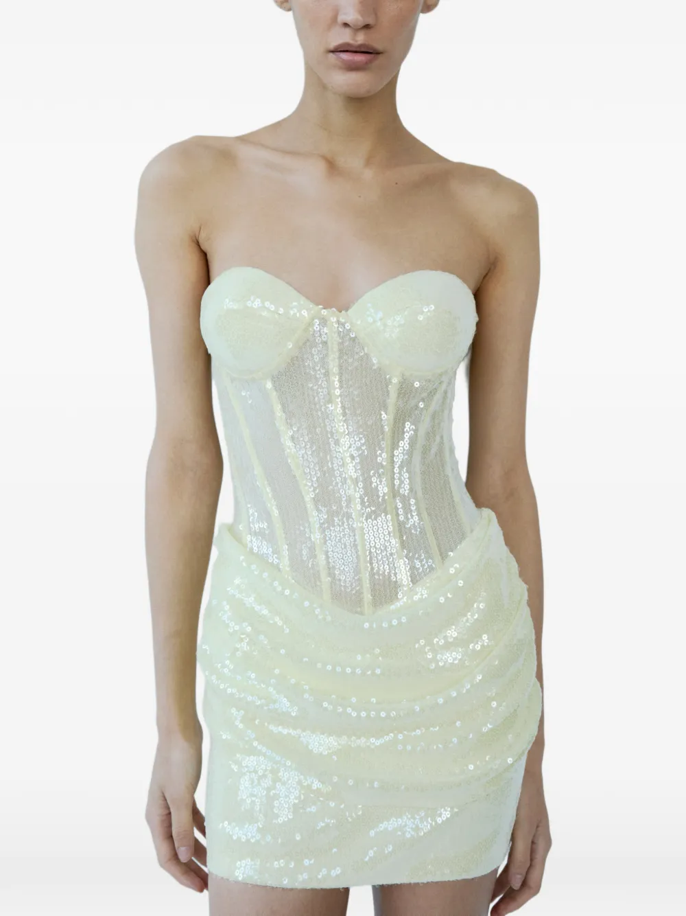 The New Arrivals Ilkyaz Ozel Abito corto con paillettes - Giallo