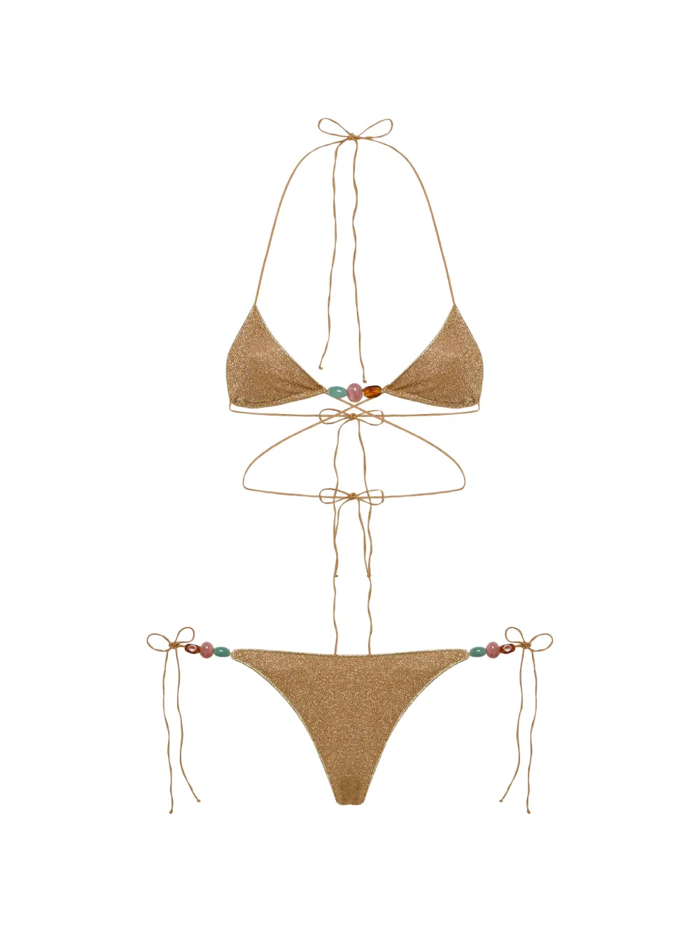 Oséree Lumiere bead-embellished bikini - Oro