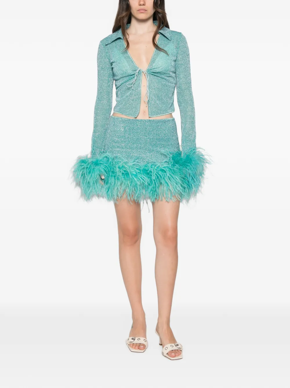 Oséree Lumiere Plumage mini-rok Blauw
