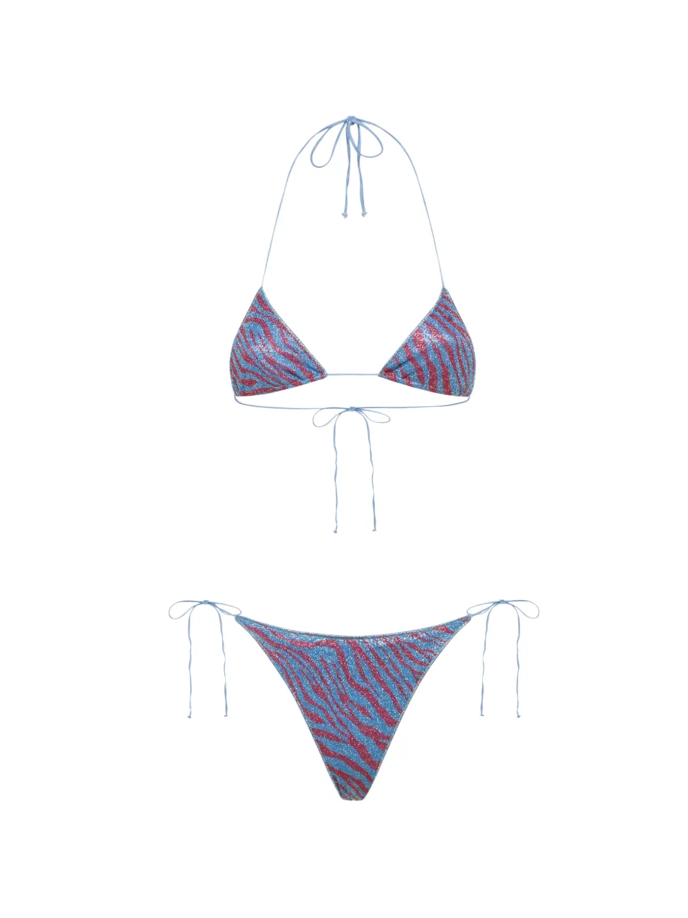 Oséree Animalier glitter-effect bikini - Blau