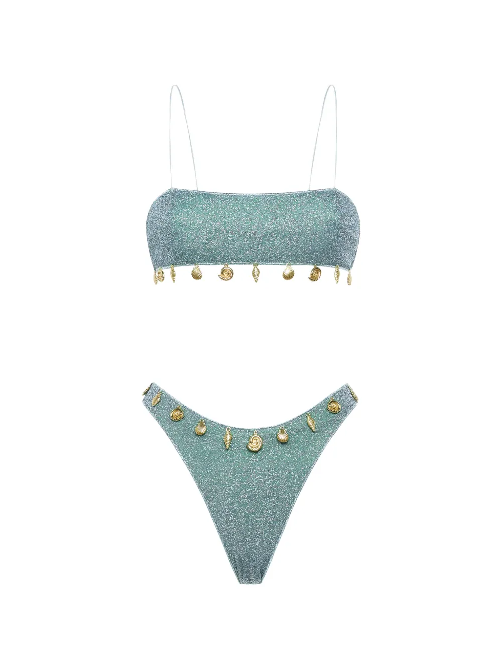 Oséree Lumiere charm bandeau bikini - Verde