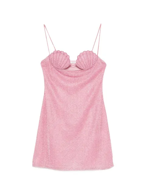Oséree Shell-cup glitter-effect dress