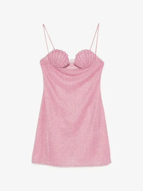 Oséree Shell-cup glitter-effect dress