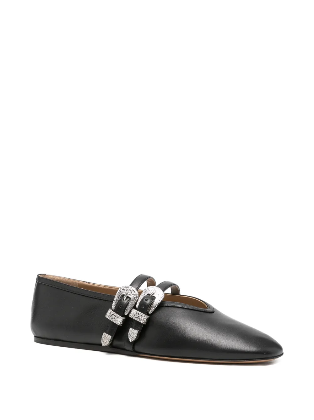 Le Monde Beryl Claudia buckle-detail ballet flats Zwart