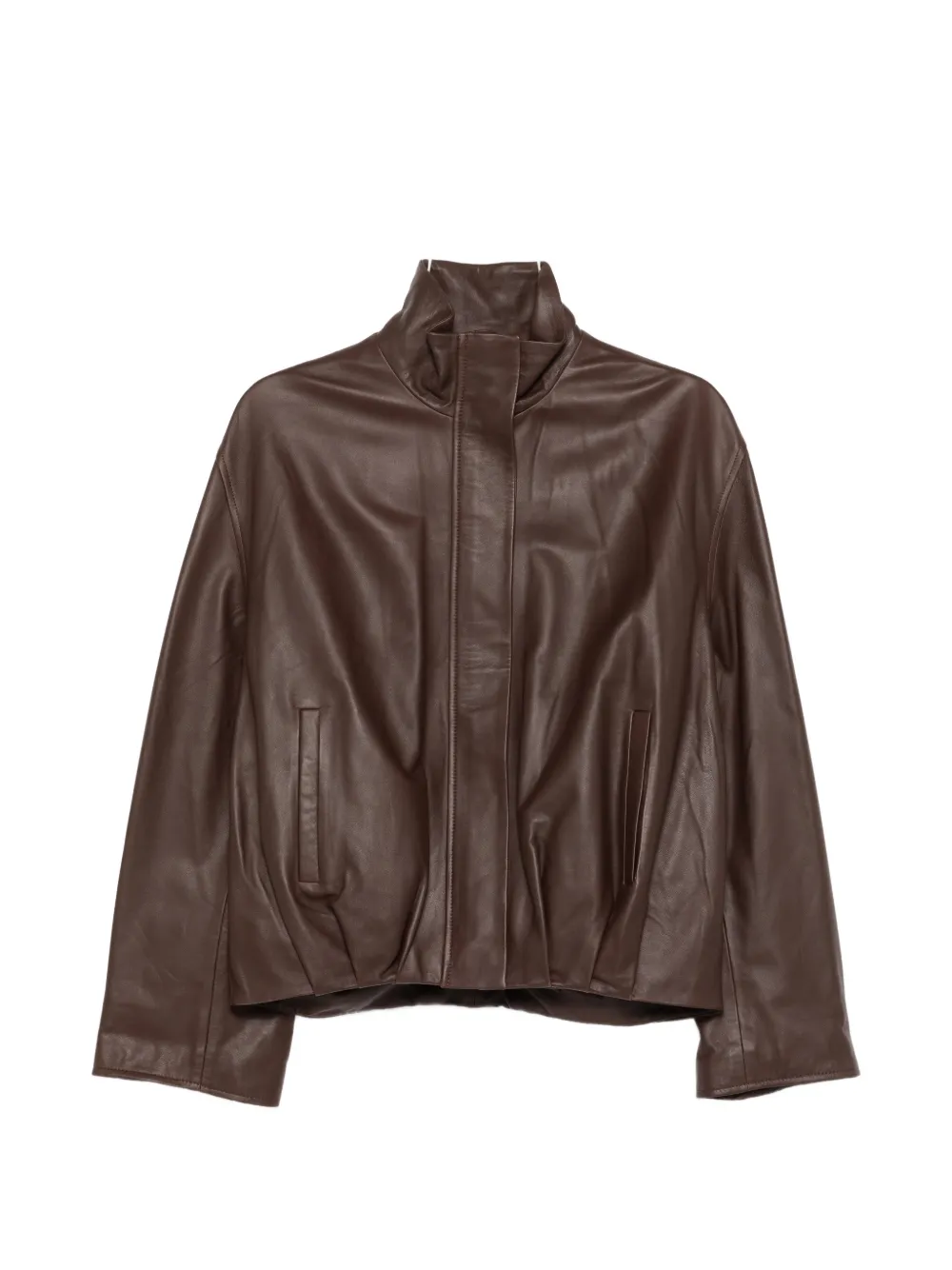 Arma Dahila funnel-neck jacket - Marrone