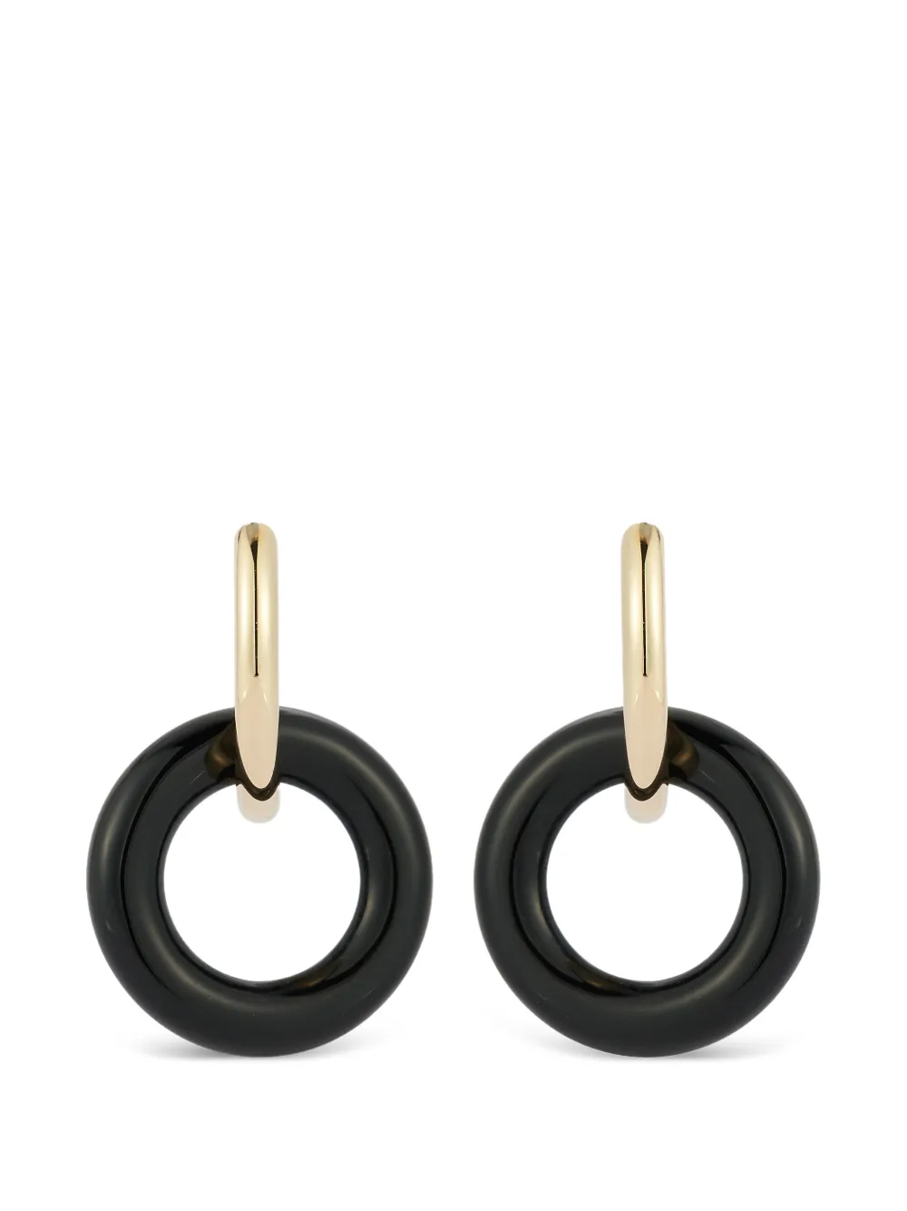 Mateo onyx donut hoop earrings - Gold