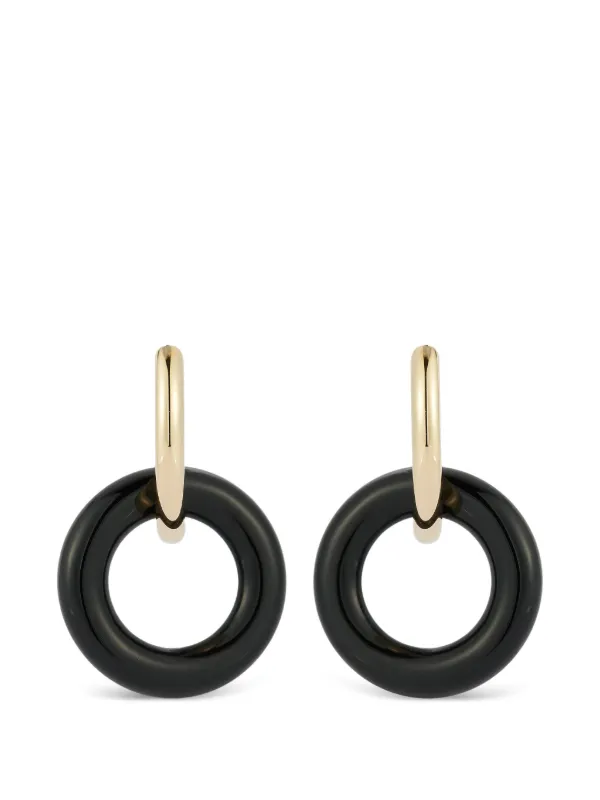 Mateo Onyx Donut Hoop Earrings in Gold