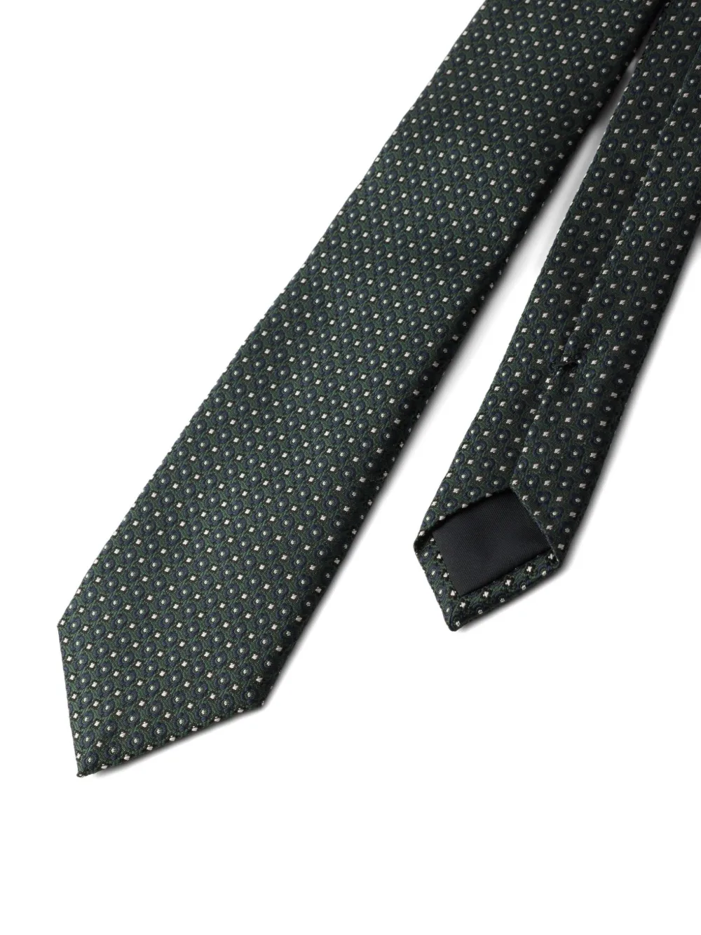  Prada Dotted Silk Tie - Green 