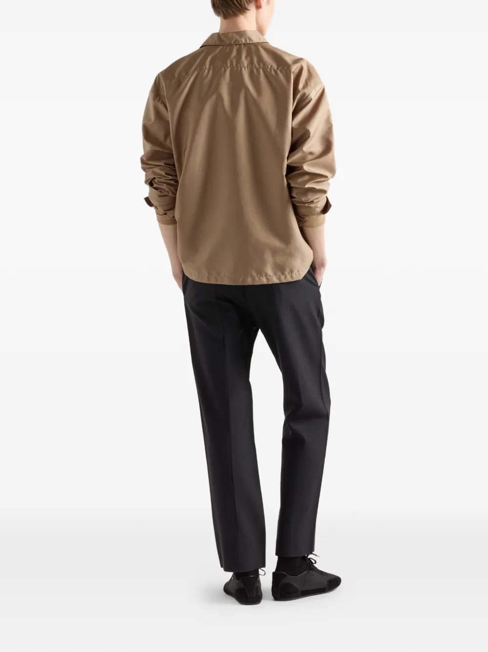 Prada Re-Nylon overhemd met rits Beige