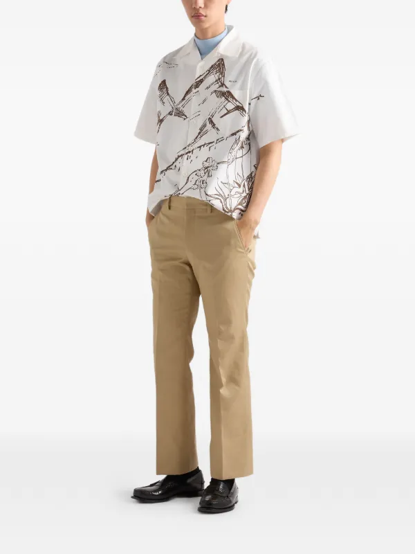 Prada mountain-print Button Shirt | White | FARFETCH