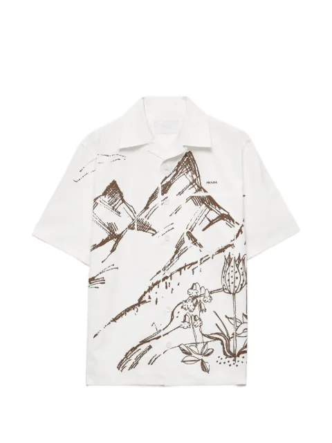 Prada mountain-print button shirt