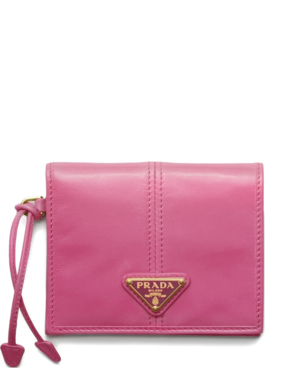 Prada logo-plaque leather wallet - Rosa