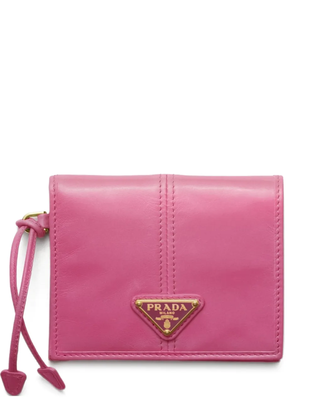 Prada logo-plaque leather wallet - Rosa