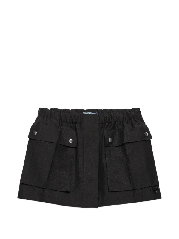 Prada Mohair Miniskirt | Black | FARFETCH