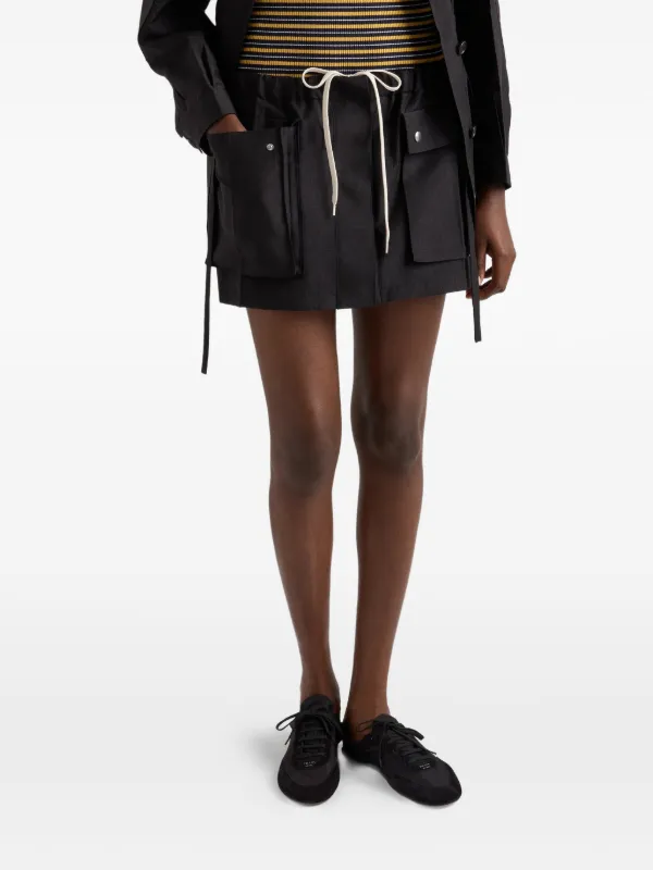 Prada Mohair Miniskirt | Black | FARFETCH