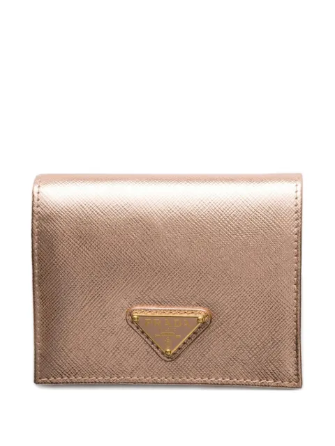 Prada small logo-plaque saffiano-leather wallet