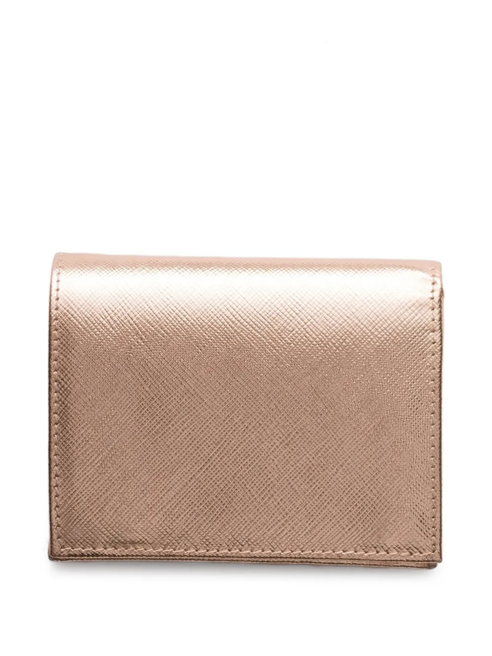Prada Portemonnee van saffiano leer met logoplakkaat Bruin