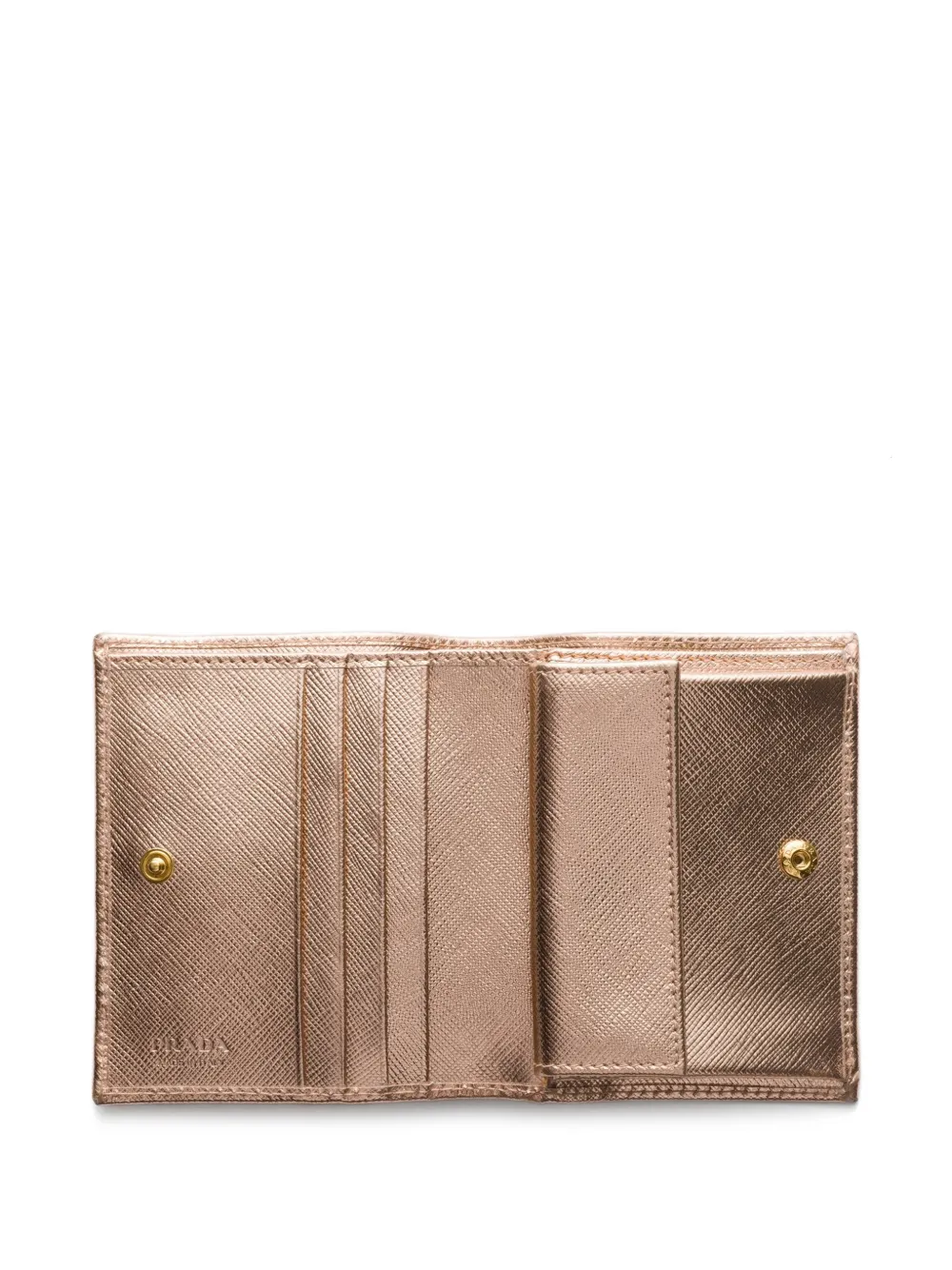 Prada Portemonnee van saffiano leer met logoplakkaat Bruin