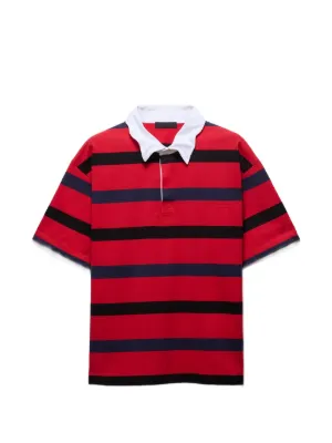 Prada logo-patch Cotton Polo Shirt | White | FARFETCH IN