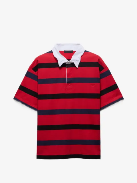 Prada striped short-sleeved polo shirt