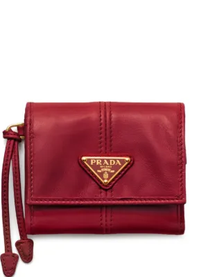 Prada Small snap-closure Leather Wallet | Brown | FARFETCH