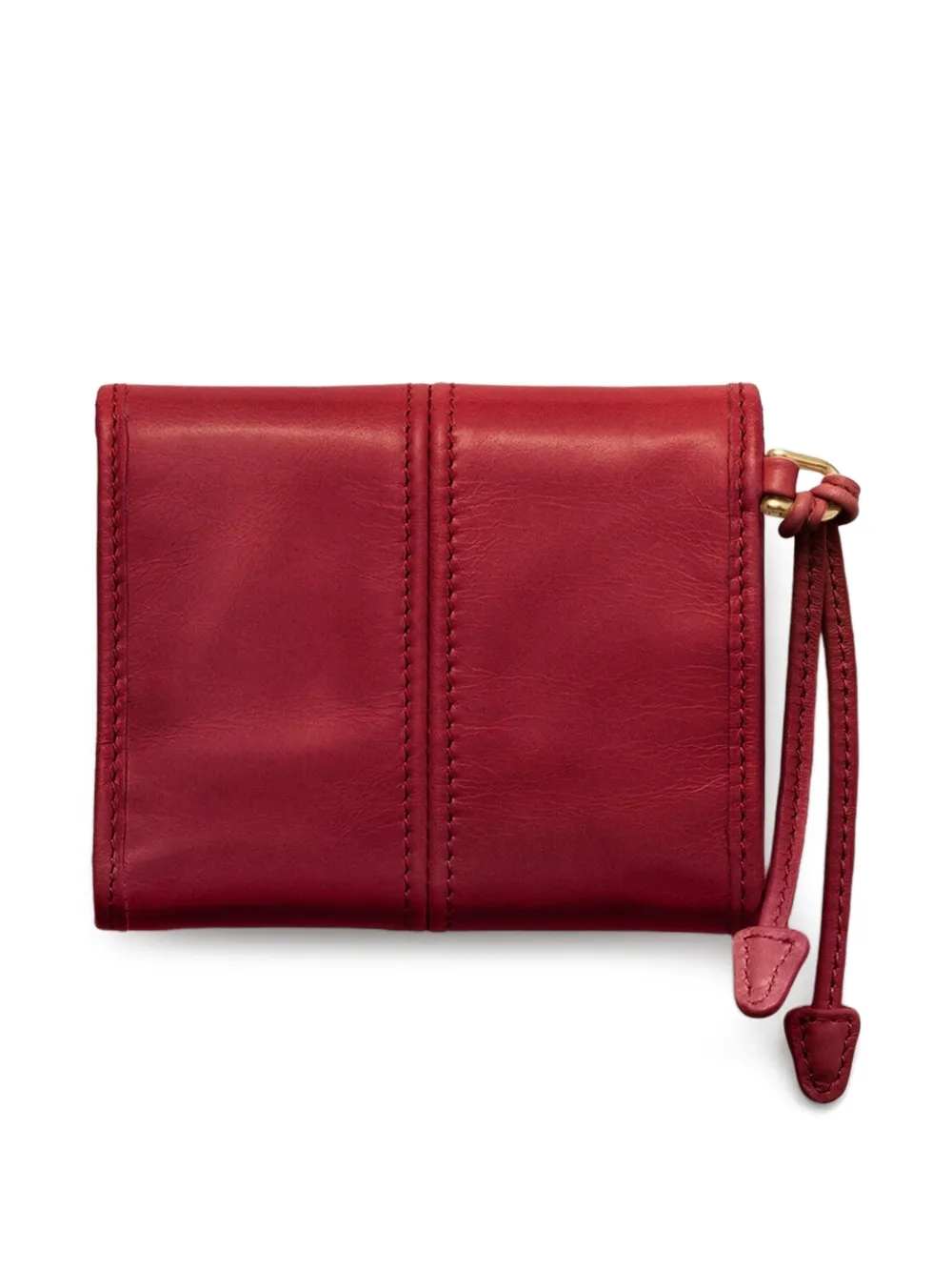  Prada Logo-plaque Leather Wallet - Red 