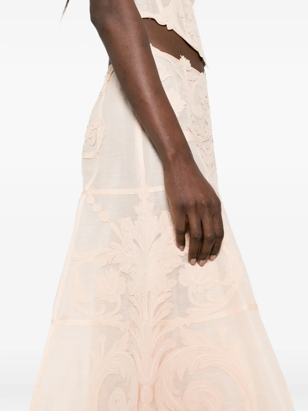 ZIMMERMANN Midi-rok met bloemenprint Roze