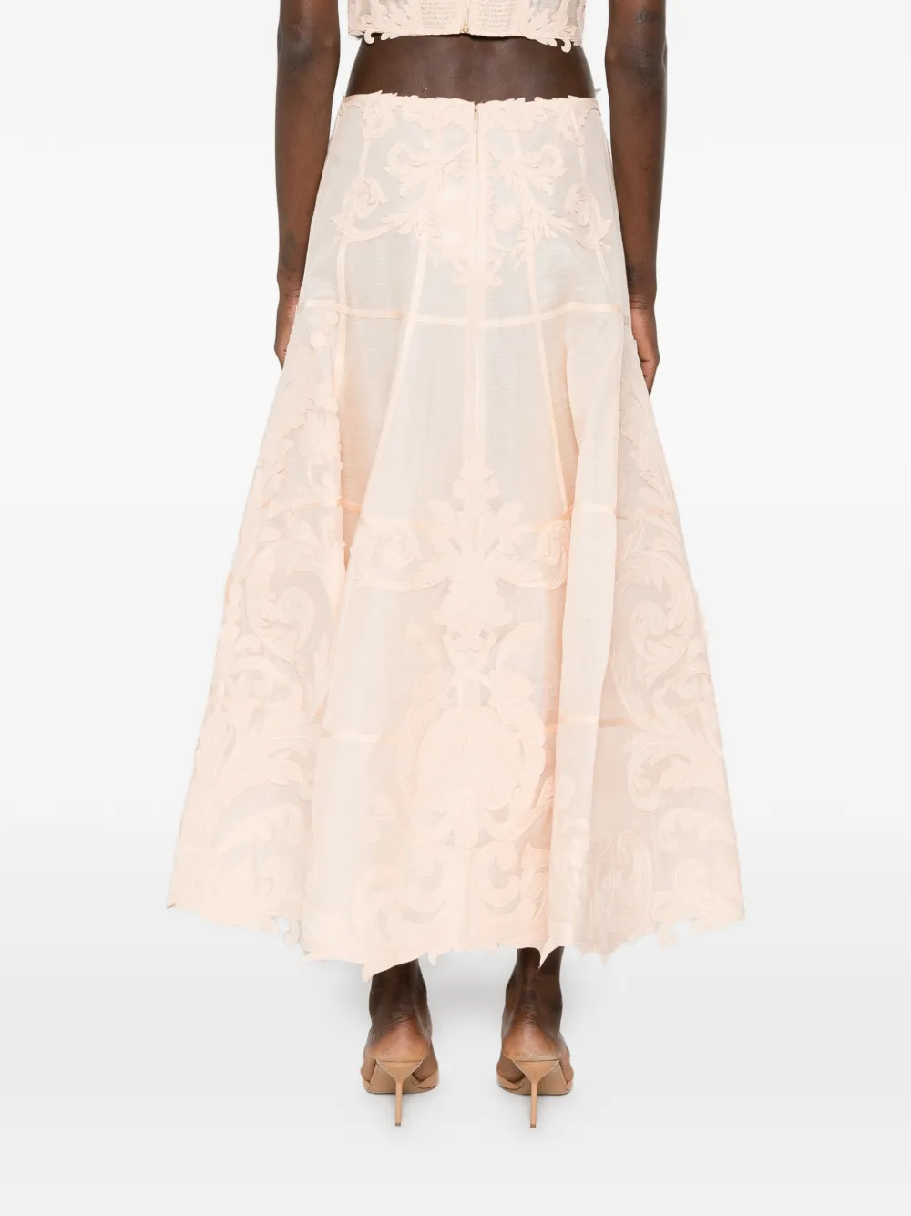 ZIMMERMANN Midi-rok met bloemenprint Roze