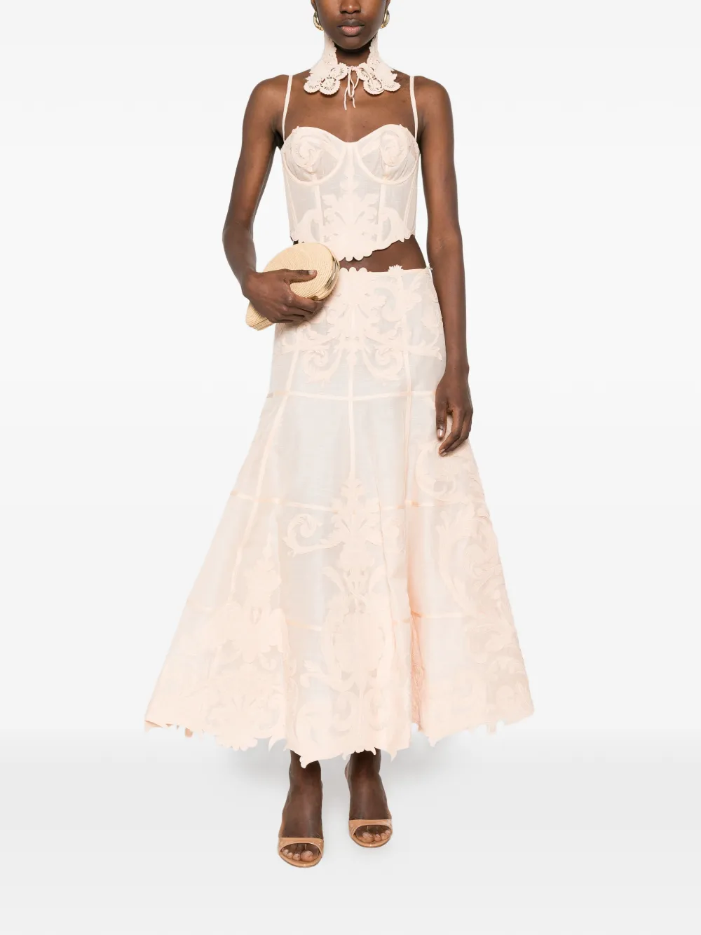  Zimmermann Floral-pattern Midi Skirt - Pink 