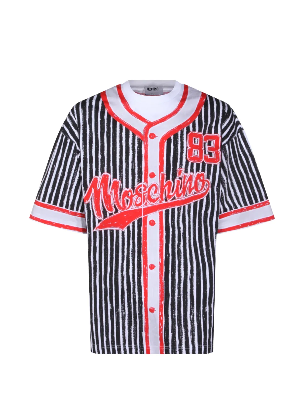 Moschino stripes graphic polo shirt - Nero