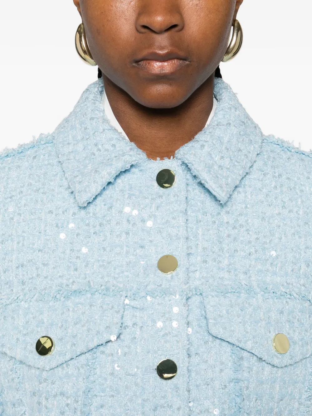 Chloe sequin-detail cropped tweed jacket