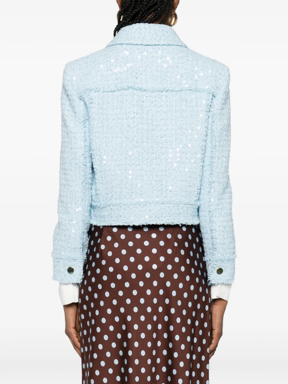 Chloe sequin-detail cropped tweed jacket