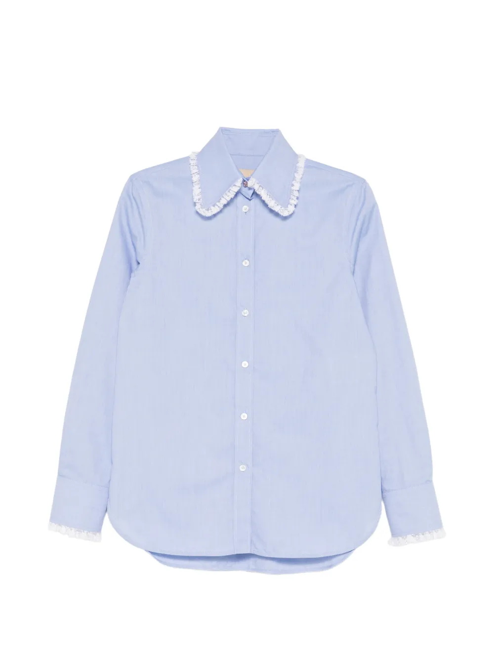 Valentino Garavani ruffled-trim collar shirt - Blau