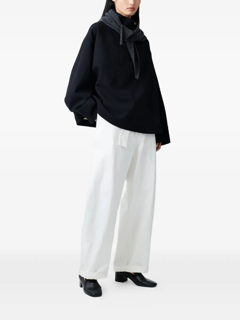 Studio Nicholson Loder Popper Pullover In Black