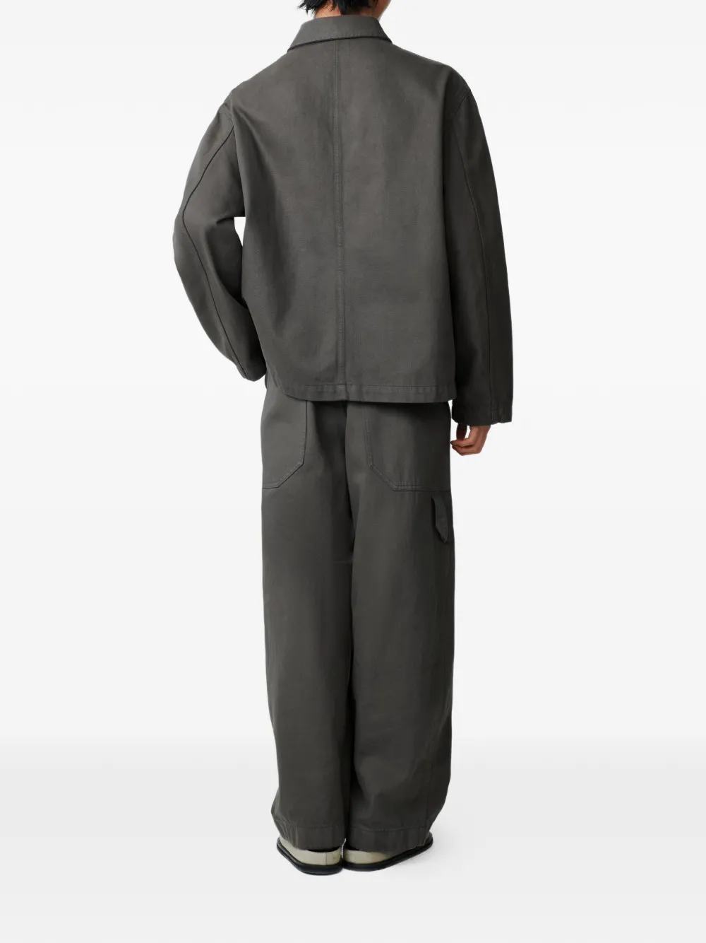 Studio Nicholson Graph Oversized Patch Pocket Jacket In Gray