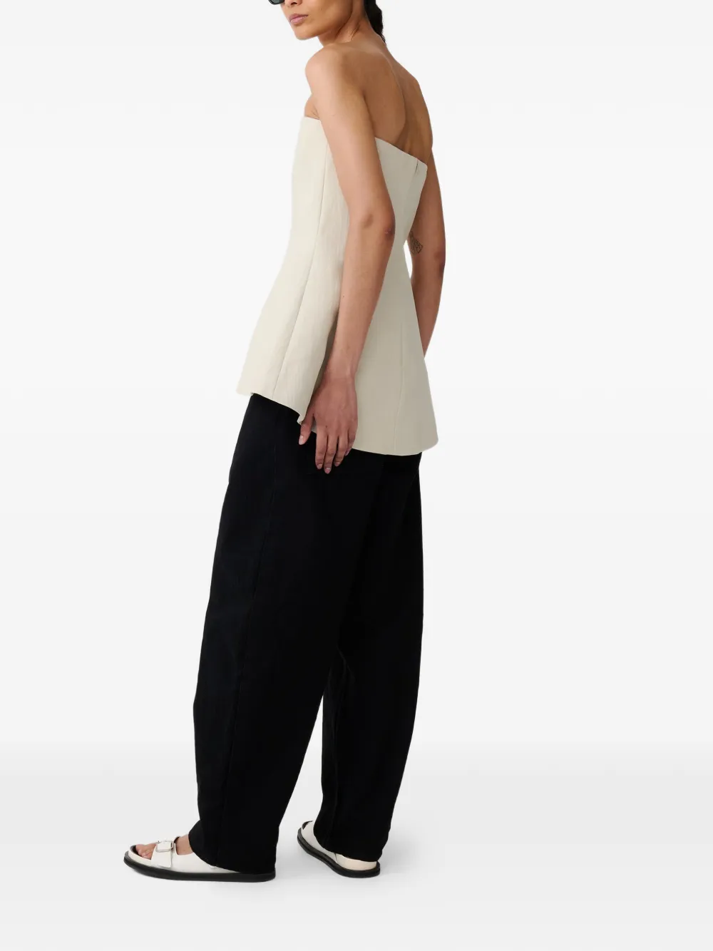 Studio Nicholson Arles strapless top Beige