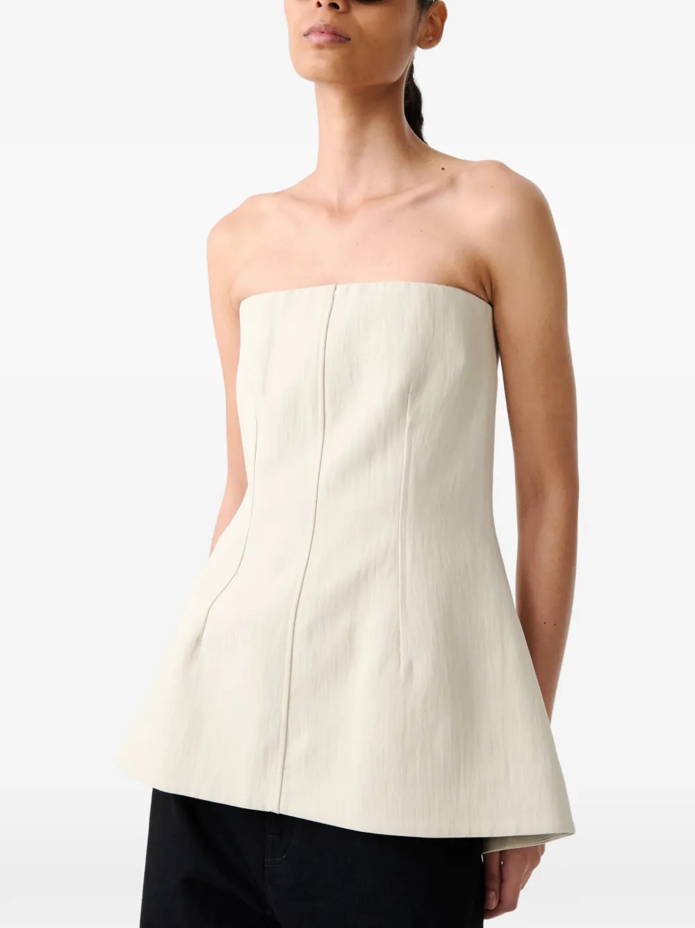 Studio Nicholson Arles strapless top Beige